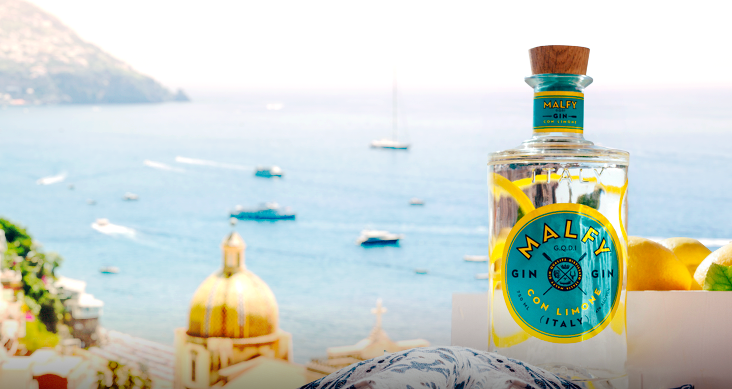 Malfy con Limone and coastal view