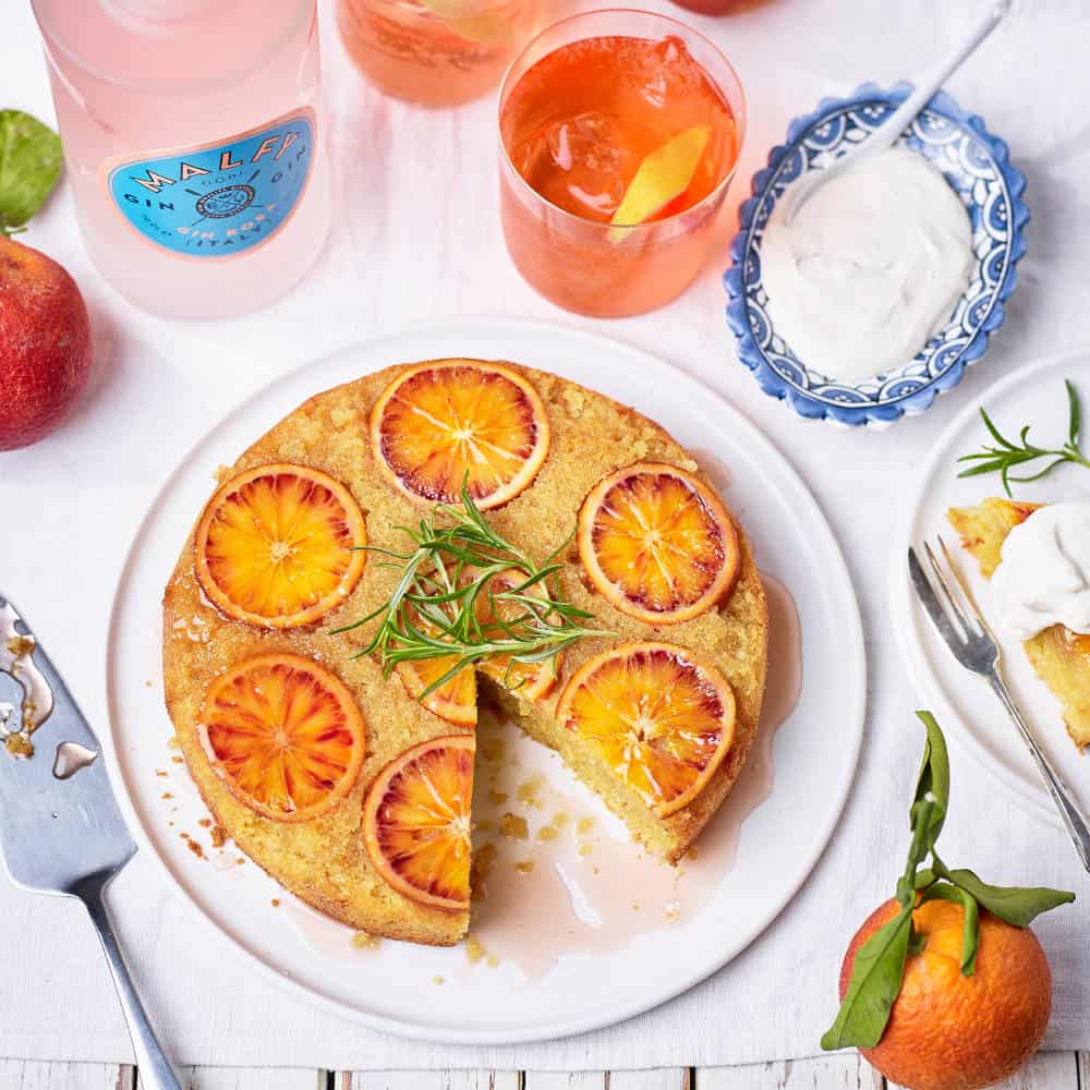 Sticky orange polenta cake